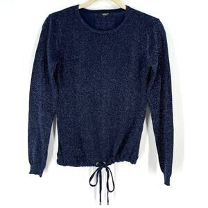 Wear & Flair New York Blue Glittery Knit Top Women's Size Small